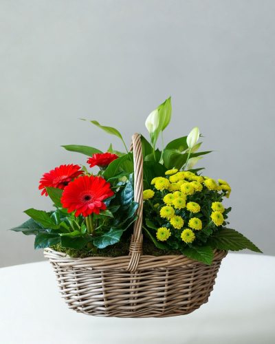 Flowering Plant Baskets, Sarasota Florist, Bradenton Florist, Same-Day Delivery Service